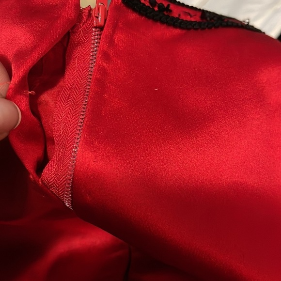 Givenchy Red Silk Black Sequin Velvet Matador Gown 1980s - Picture 16 of 16